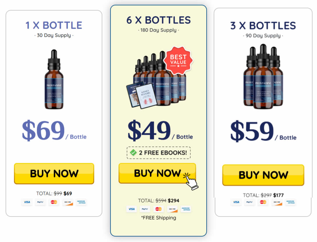 Prostadine pricing options